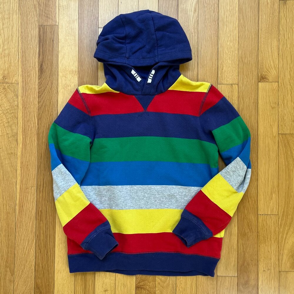 Mini Boden Hooded Sweatshirt Multicolor Stripe 11-12Y